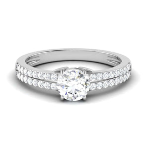 Jewelove™ Rings Platinum Double Shank Diamond Solitaire Mounting JL PT 7002