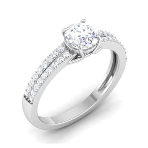 Jewelove™ Rings Platinum Double Shank Diamond Solitaire Setting for 1 Carat Diamond JL PT 7002-M