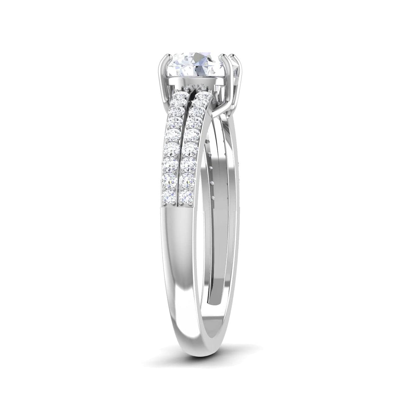 Jewelove™ Rings Platinum Double Shank Diamond Solitaire Setting for 1 Carat Diamond JL PT 7002-M