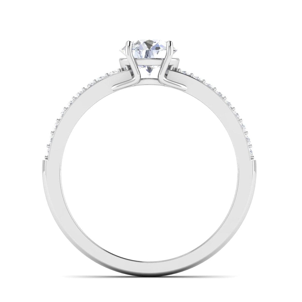 Jewelove™ Rings Platinum Double Shank Diamond Solitaire Setting for 1 Carat Diamond JL PT 7002-M