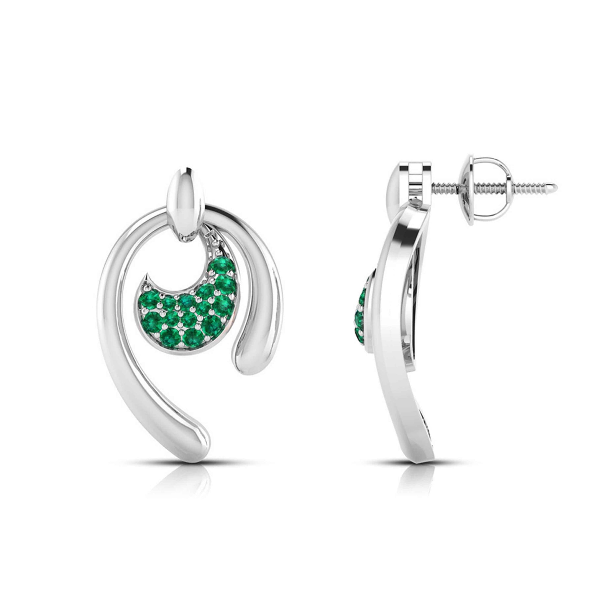 Jewelove™ Earrings Platinum Emerald Earrings for Women JL PT E NL8636E