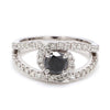 Jewelove™ Rings Platinum Engagement Ring for Women with Black Diamond  SJ PTO 516-BlackDiamond