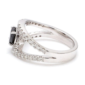 Jewelove™ Rings Platinum Engagement Ring for Women with Black Diamond  SJ PTO 516-BlackDiamond