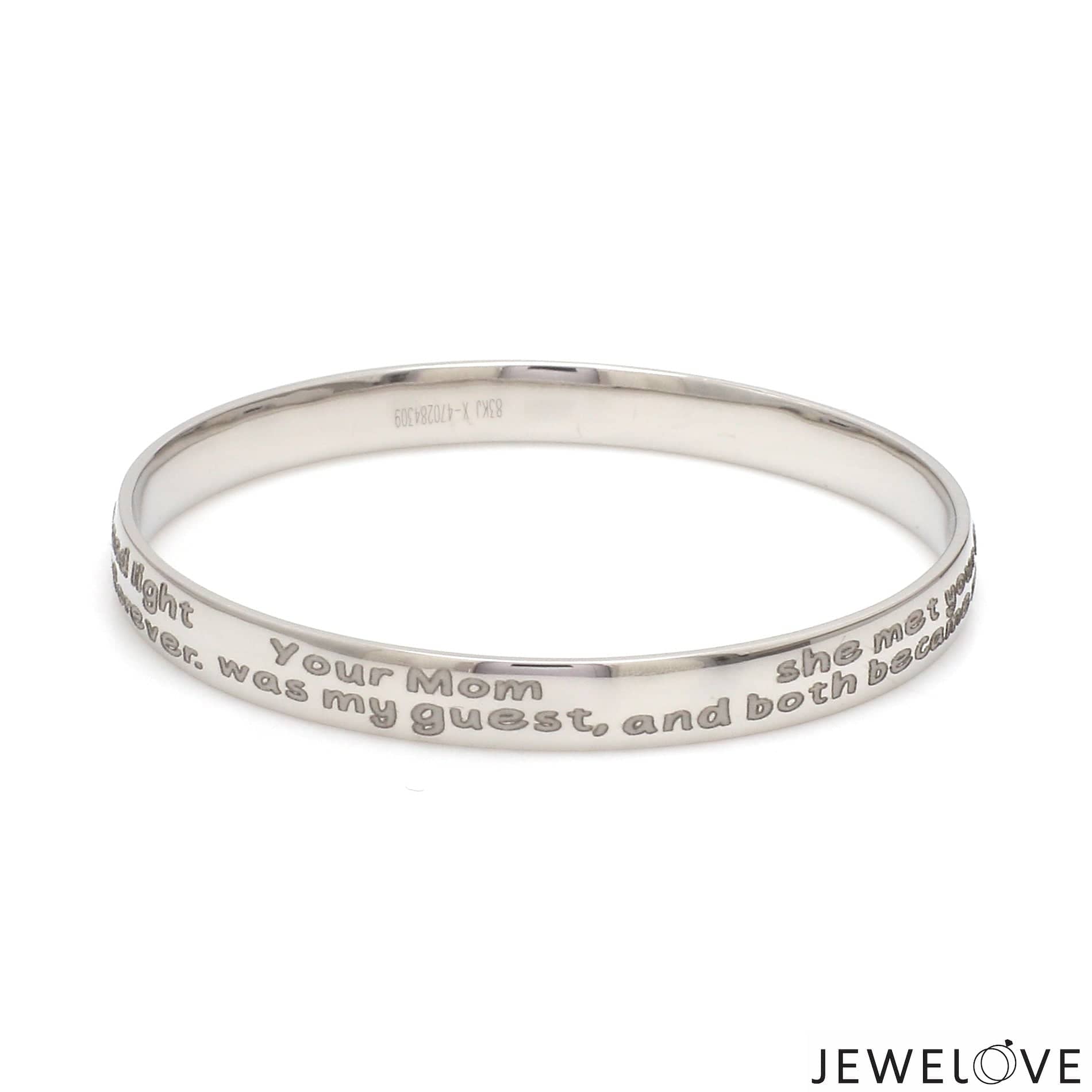 Jewelove™ Bangles & Bracelets Platinum Engraved Baby Kada for Men JL PTB 1289