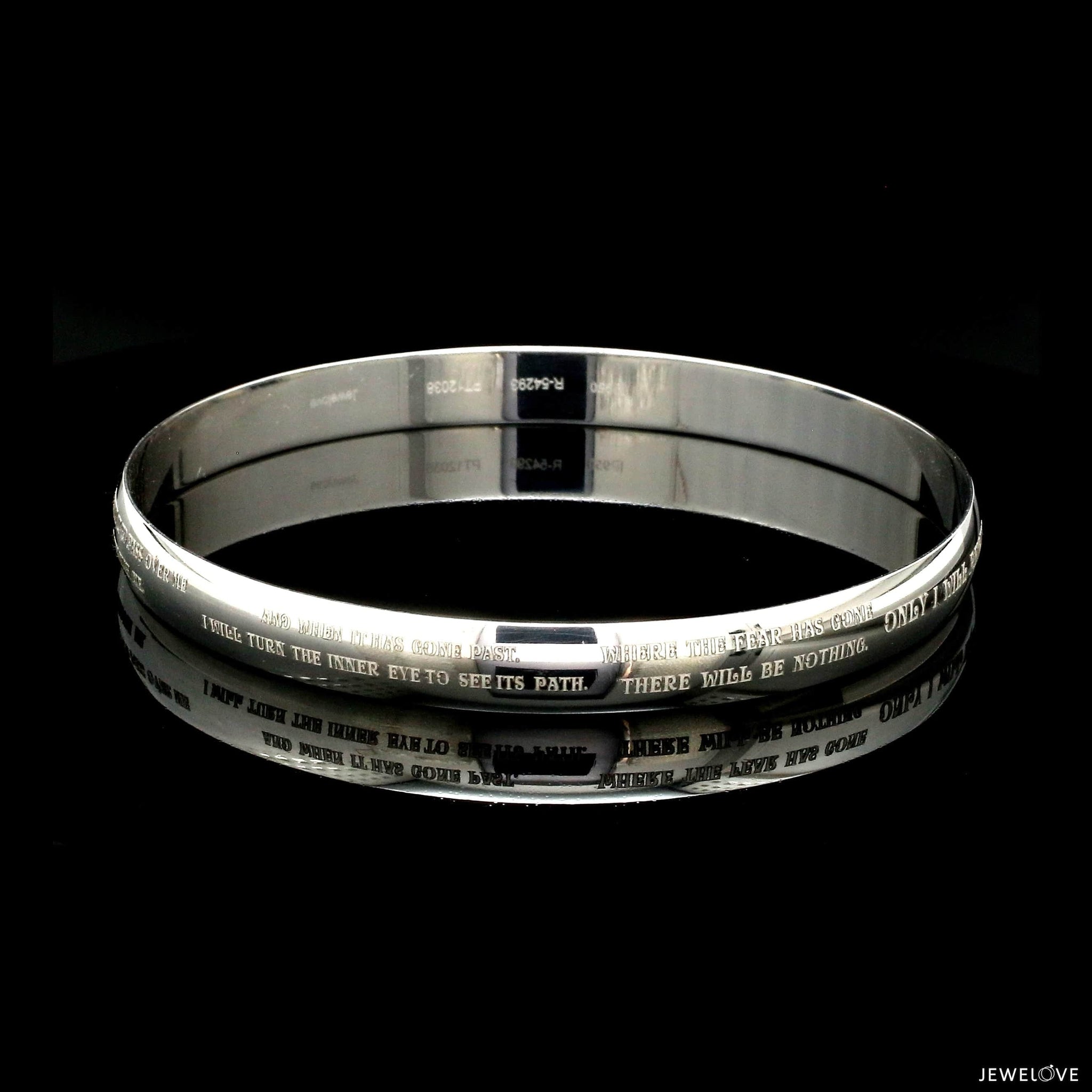 Jewelove™ Bangles & Bracelets Platinum Engraved Kada for Men JL PTB 1288