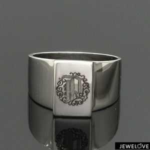 Jewelove™ Rings Men’s Band only Platinum Engraved Ring for Men JL PT 1390