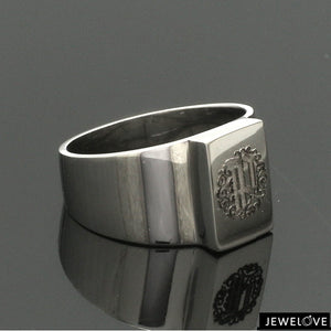 Jewelove™ Rings Men’s Band only Platinum Engraved Ring for Men JL PT 1390