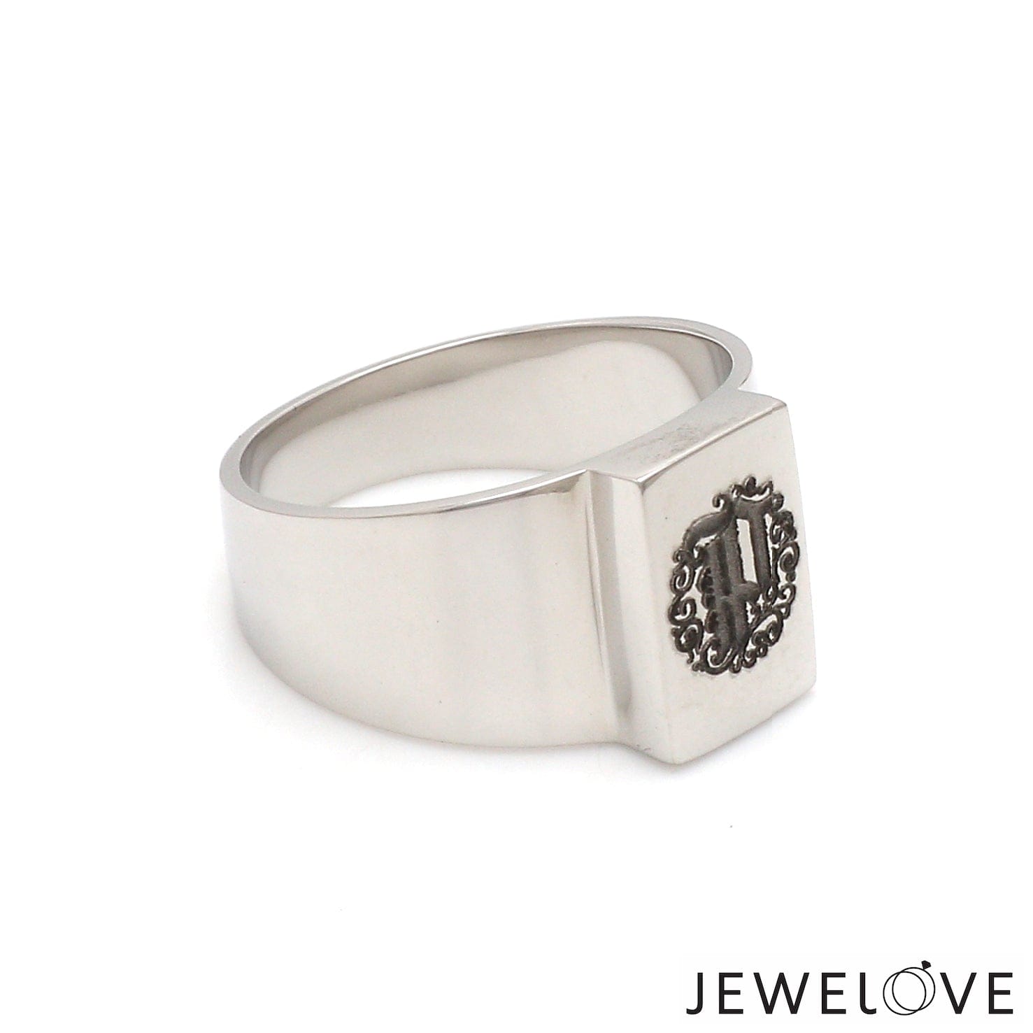 Jewelove™ Rings Men’s Band only Platinum Engraved Ring for Men JL PT 1390