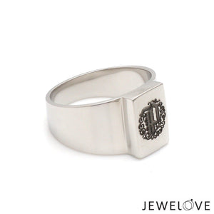 Jewelove™ Rings Men’s Band only Platinum Engraved Ring for Men JL PT 1390