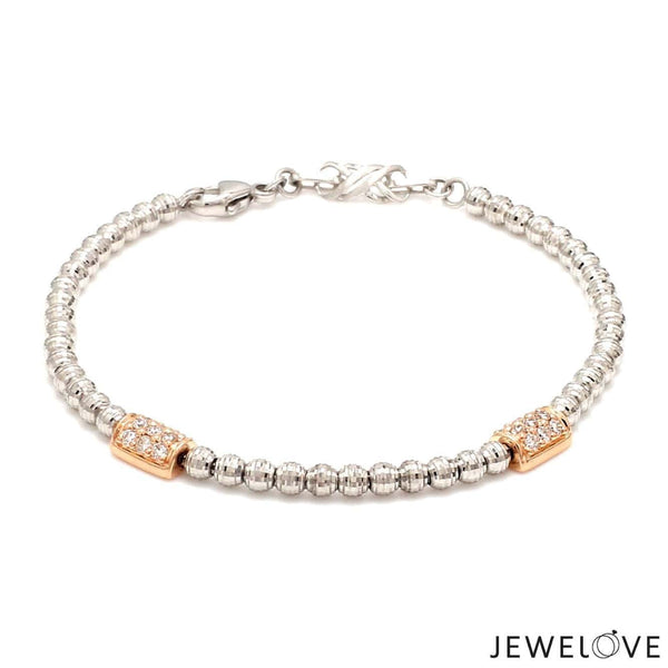 Jewelove™ Bangles & Bracelets Platinum Evara Balls Bracelet with Rose Gold Fusion for Women JL PTB 760