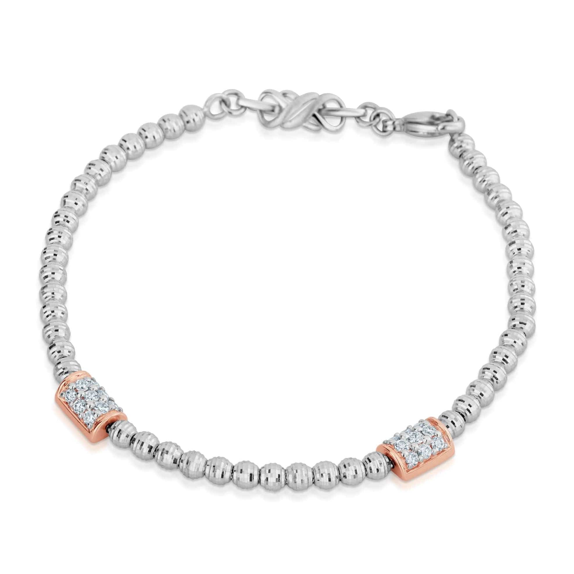 Jewelove™ Bangles & Bracelets Platinum Evara Balls Bracelet with Rose Gold Fusion for Women JL PTB 760