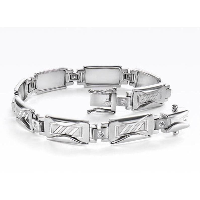 Jewelove™ Bangles & Bracelets SI IJ Platinum Evara Bracelet for Men JL PTB 647