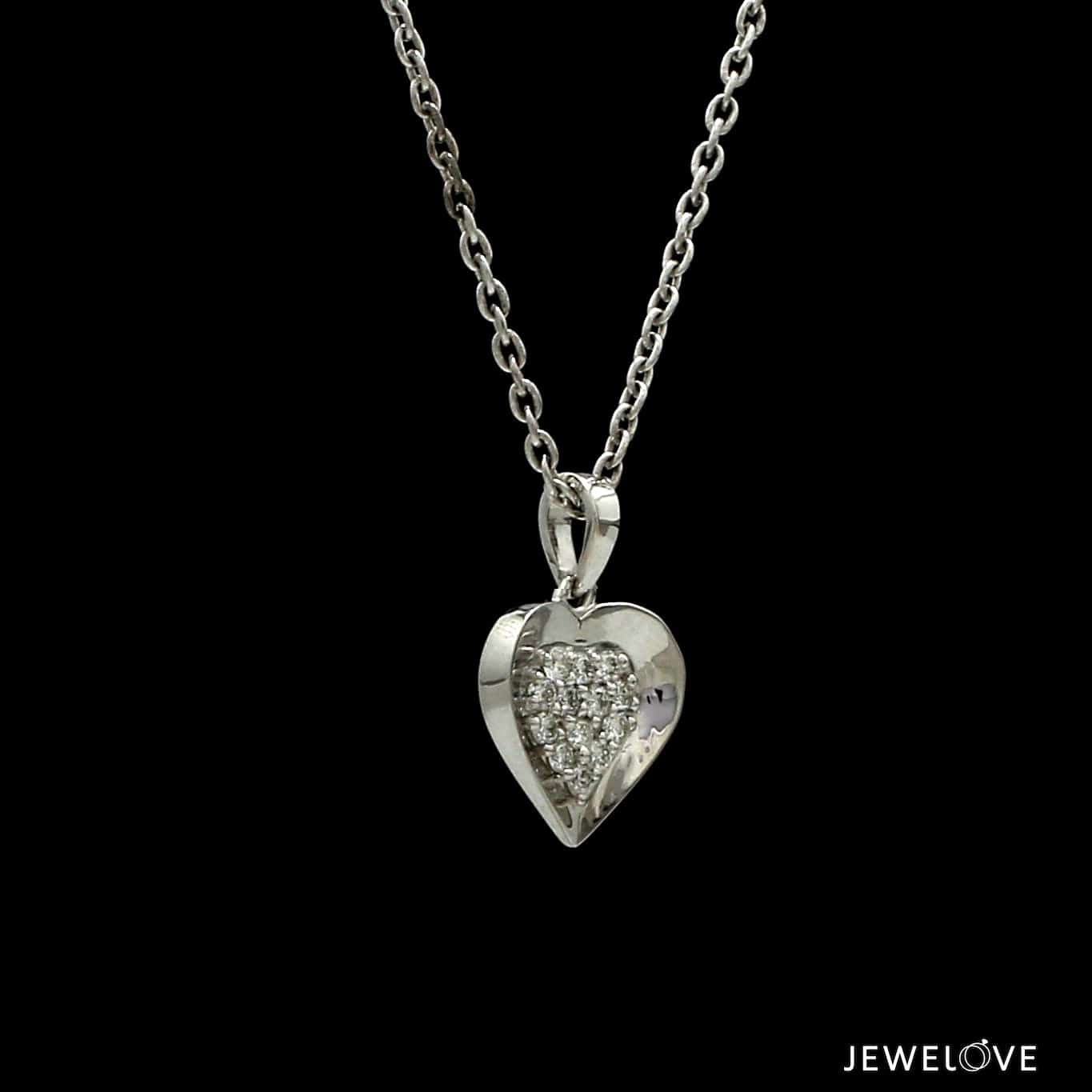 Jewelove™ Pendants Platinum Evara Diamond Heart Pendant for Women JL PT P 326