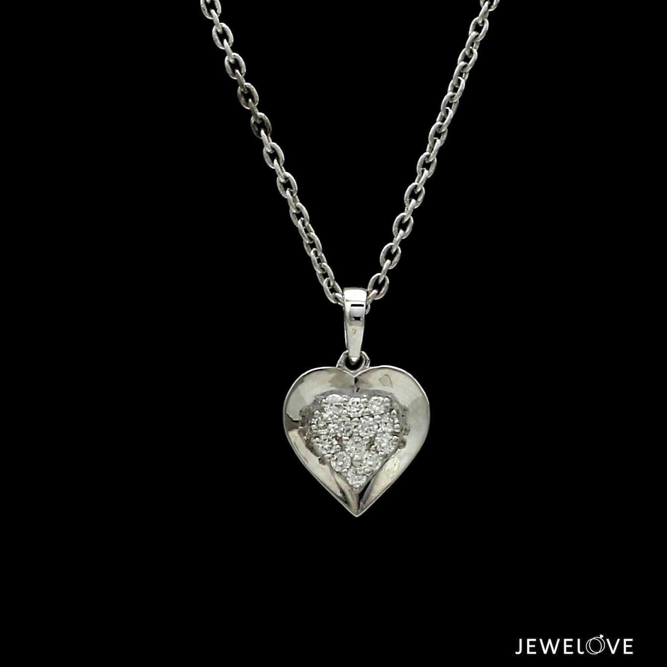 Jewelove™ Pendants Platinum Evara Diamond Heart Pendant for Women JL PT P 326