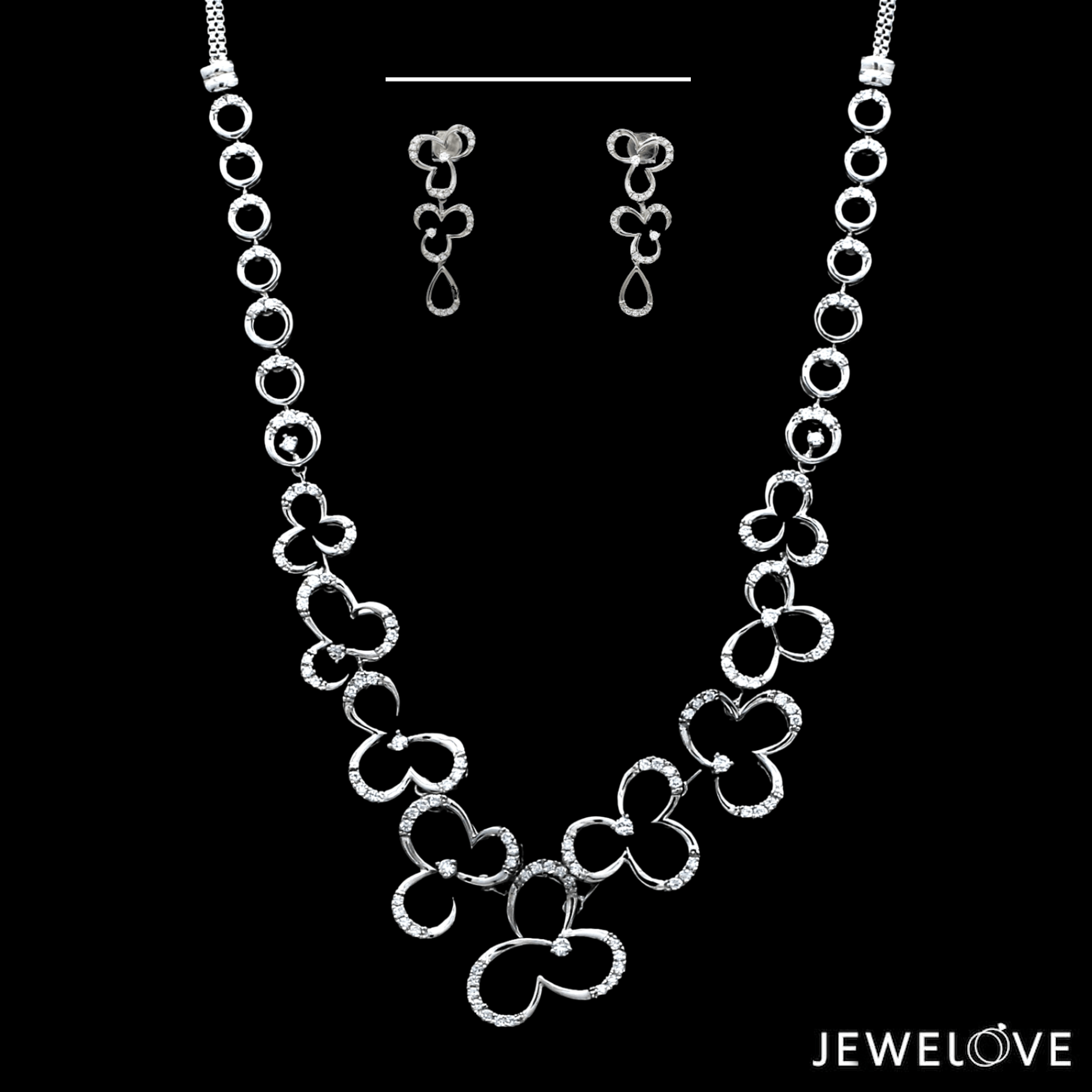 Evara platinum store necklace set