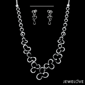 Jewelove™ Necklaces & Pendants Platinum Evara Diamond Necklace & Earrings Set JL PT NE 340