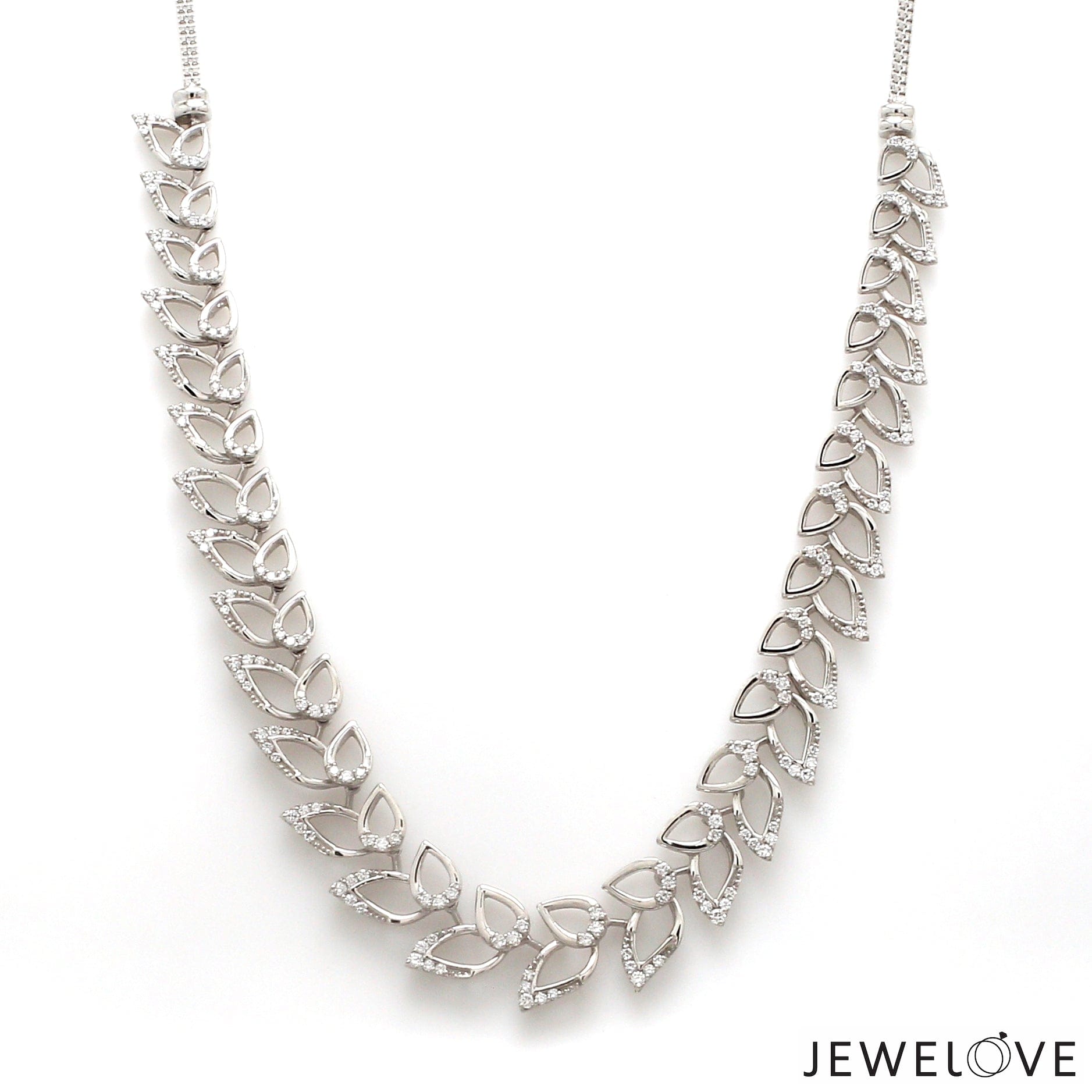 Jewelove™ Necklaces & Pendants Platinum Evara Diamond Necklace & Earrings Set JL PT NE 341