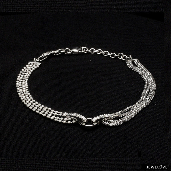 Jewelove™ Bangles & Bracelets Platinum Evara Indo-Western Diamond Bracelet for Women JL PTB 638