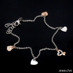 Jewelove™ Bangles & Bracelets Platinum Evara | Rose Gold Diamond Bracelet for Women JL PTB 738