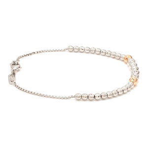 Jewelove™ Bangles & Bracelets Platinum Evara | Rose Gold Fusion Bracelet with Diamond Cut Balls for Women JL PTB 825