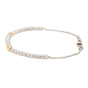 Jewelove™ Bangles & Bracelets Platinum Evara | Rose Gold Fusion Bracelet with Diamond Cut Balls for Women JL PTB 825