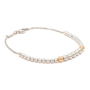 Jewelove™ Bangles & Bracelets Platinum Evara | Rose Gold Fusion Bracelet with Diamond Cut Balls for Women JL PTB 825