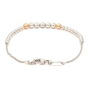 Jewelove™ Bangles & Bracelets Platinum Evara | Rose Gold Fusion Bracelet with Diamond Cut Balls for Women JL PTB 825