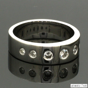 Jewelove™ Rings Men's Band only / SI IJ Platinum Heavy Diamond Ring for Men JL PT 1372