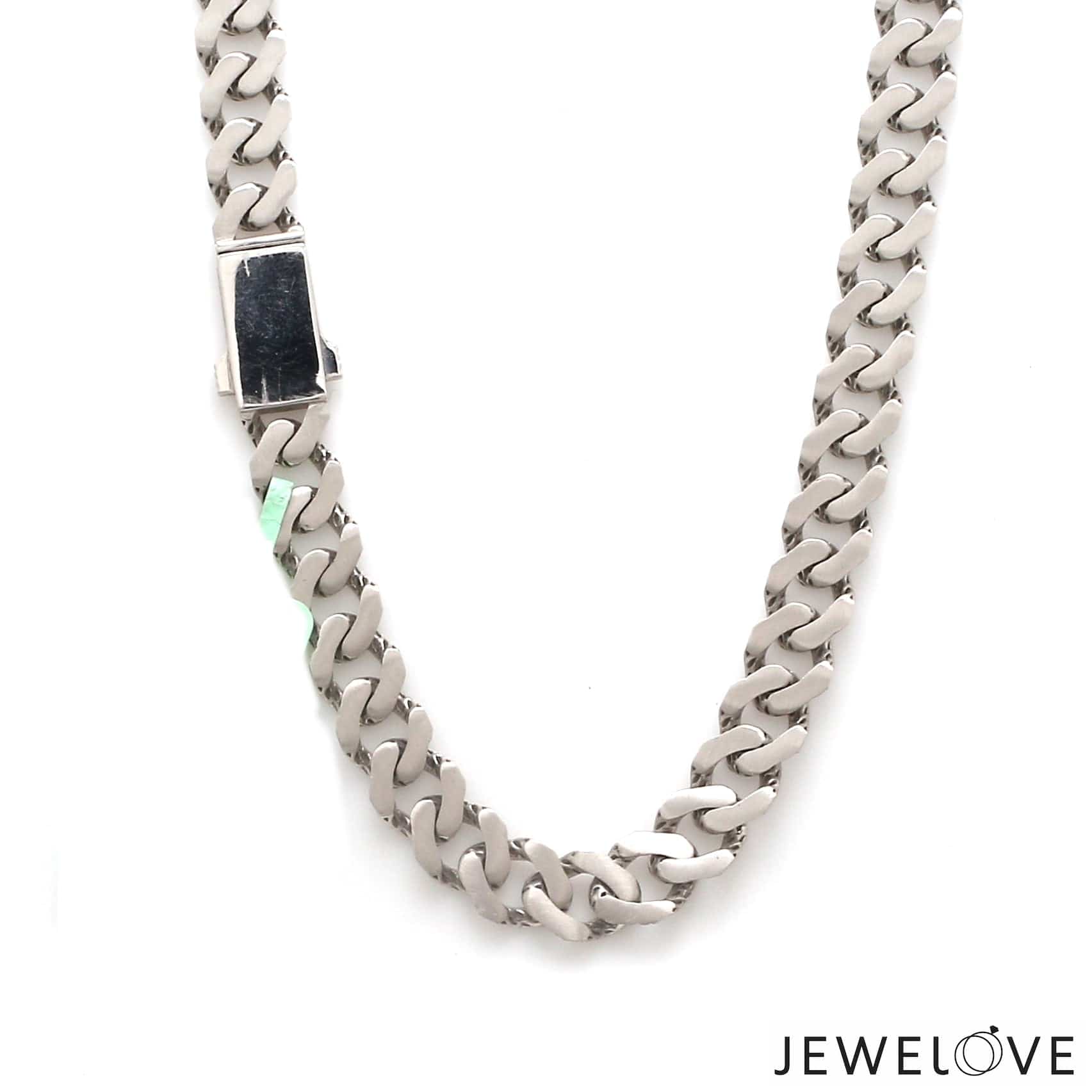 Jewelove™ Chains 22 inches Platinum Heavy Double Side Hi-Polish & Matte Finish Chain for Men JL PT CH 1227