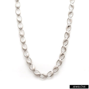 Jewelove™ Chains Platinum Hi-Polish & Matte Finish Links Chain for Men JL PT CH 1193