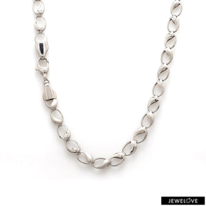 Jewelove™ Chains Platinum Hi-Polish & Matte Finish Links Chain for Men JL PT CH 1193