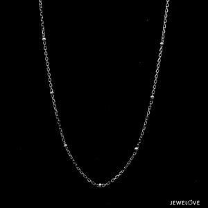 Jewelove™ Chains Platinum Japanese Cable Chain with Diamond Cut Balls for Women JL PT CH 1252