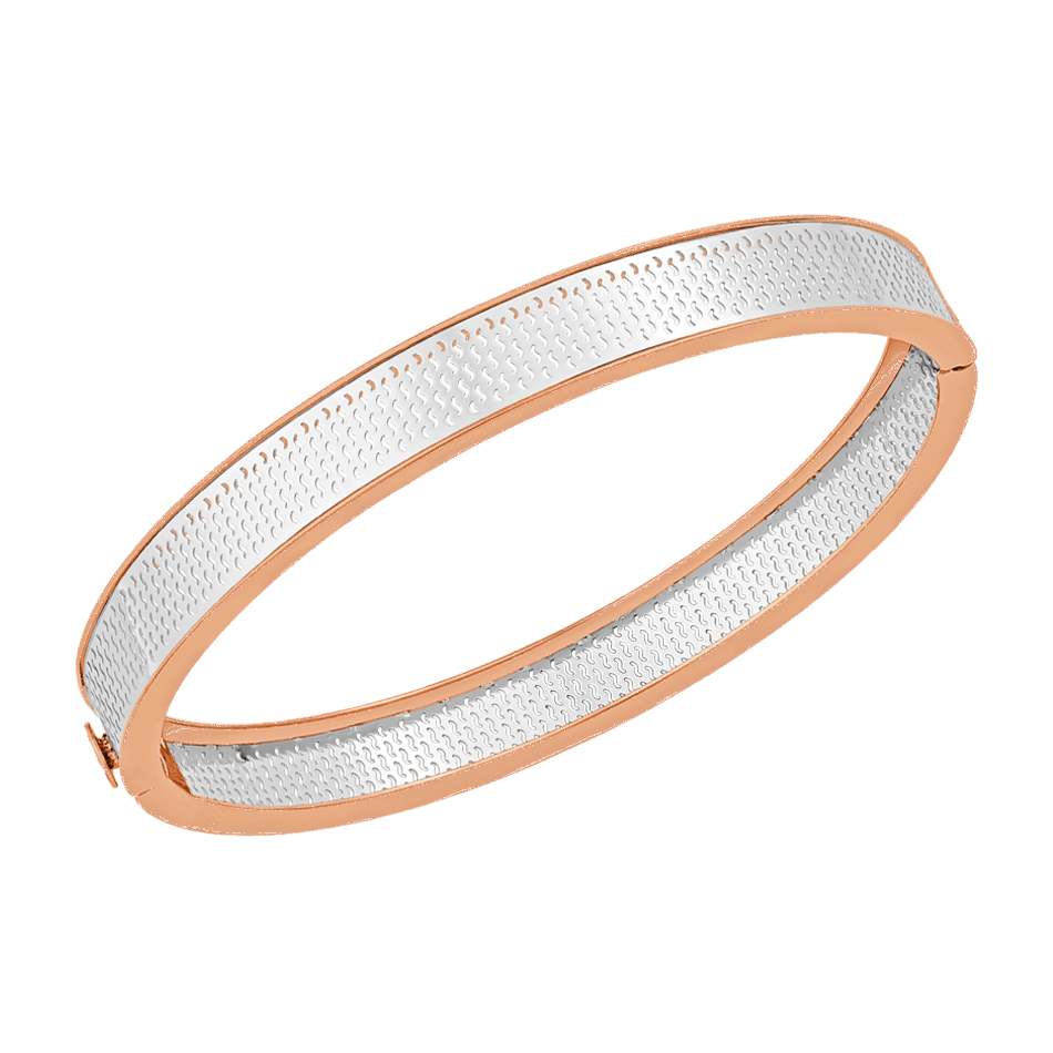 Jewelove™ Bangles & Bracelets Platinum Kada with Rose Gold Edges for Men JL PTB 00001