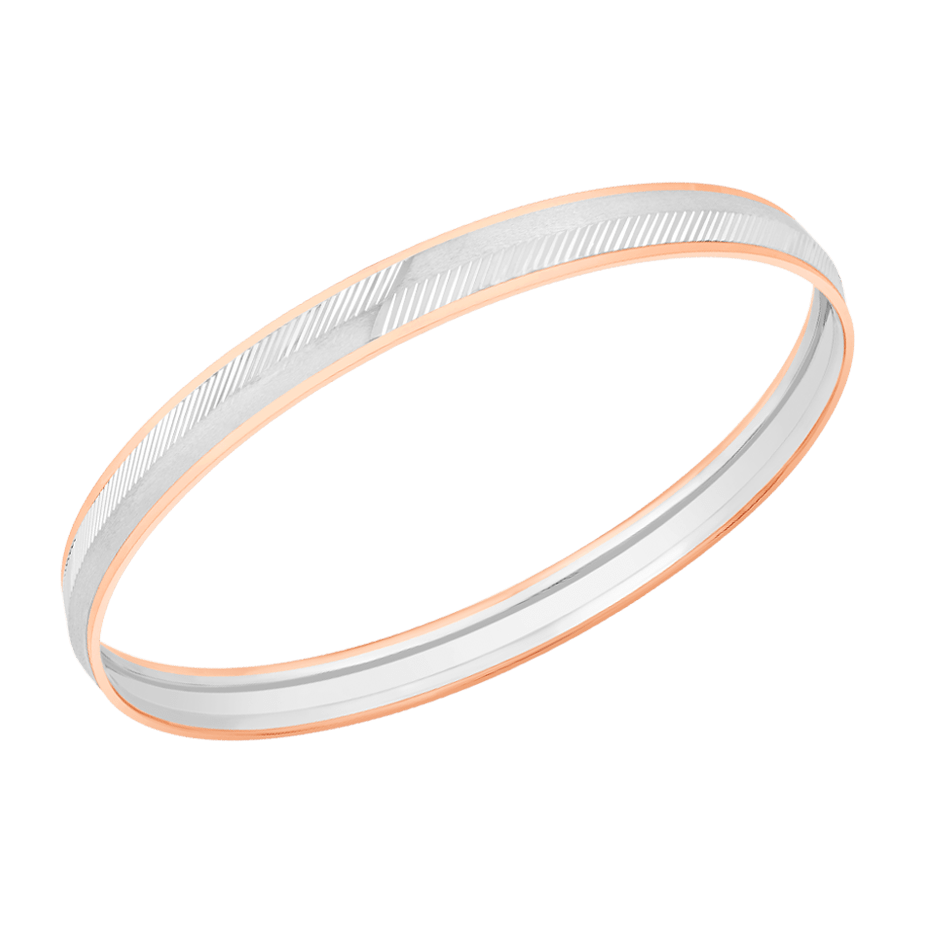 Jewelove™ Bangles & Bracelets Platinum Kada with Rose Gold Edges for Men JL PTB 01982