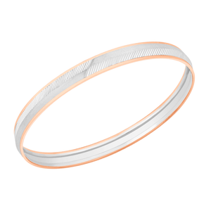 Jewelove™ Bangles & Bracelets Platinum Kada with Rose Gold Edges for Men JL PTB 01982