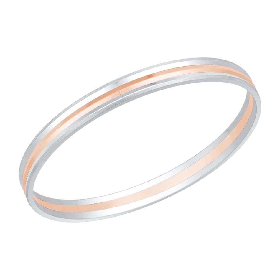 Jewelove™ Bangles & Bracelets Platinum Kada with Rose Gold for Men JL PTB 0052