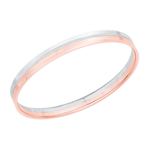 Jewelove™ Bangles & Bracelets Platinum Kada with Rose Gold Fusion for Men JL PTB 0051