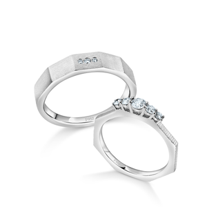 Jewelove™ Rings Platinum Love Bands Diamond Couple Rings JL PT 1258