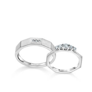 Jewelove™ Rings Platinum Love Bands Diamond Couple Rings JL PT 1258