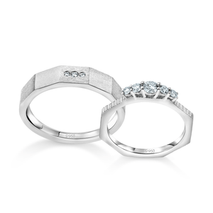 Jewelove™ Rings Platinum Love Bands Diamond Couple Rings JL PT 1258