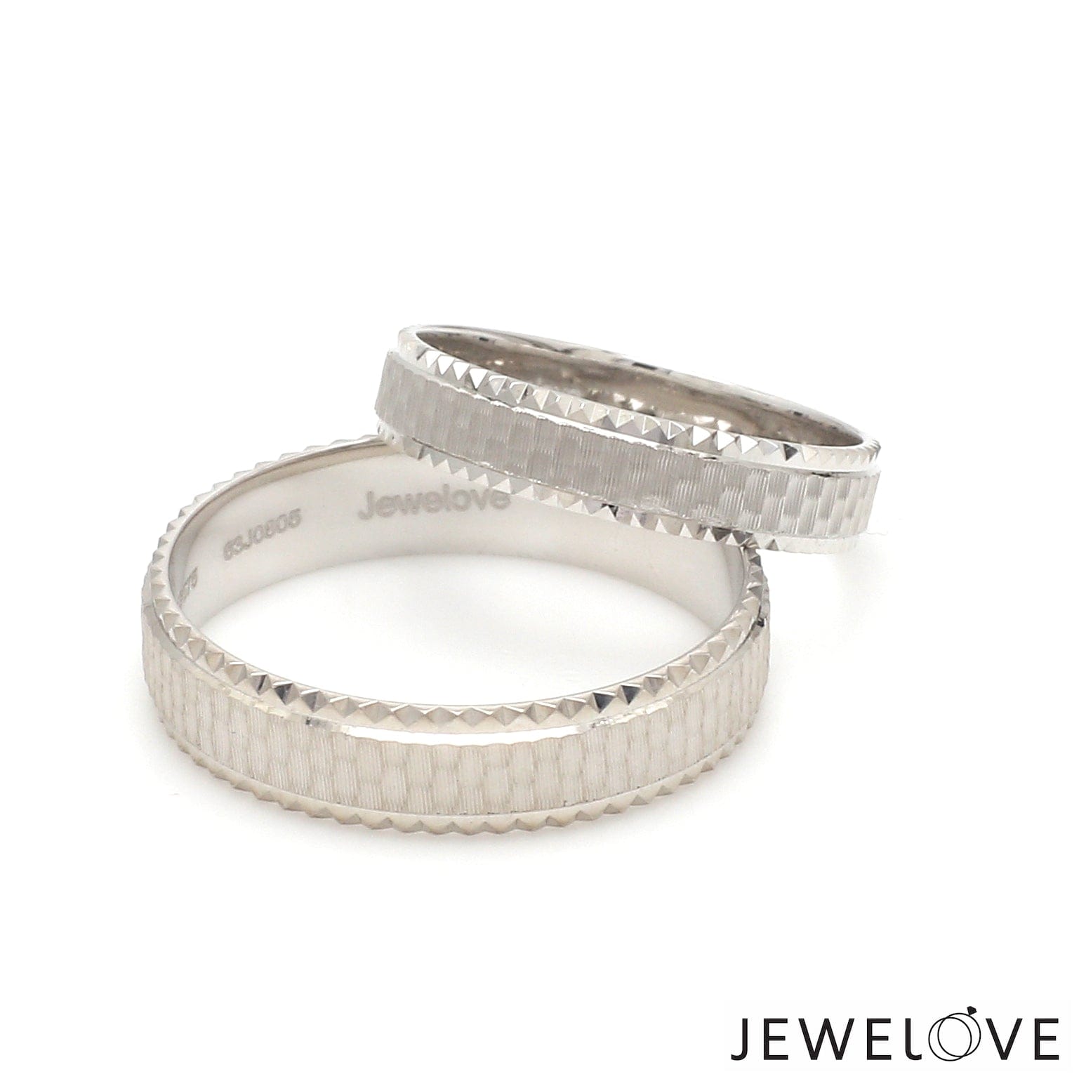 Jewelove™ Rings Platinum Love Bands for Couple JL PT 1306