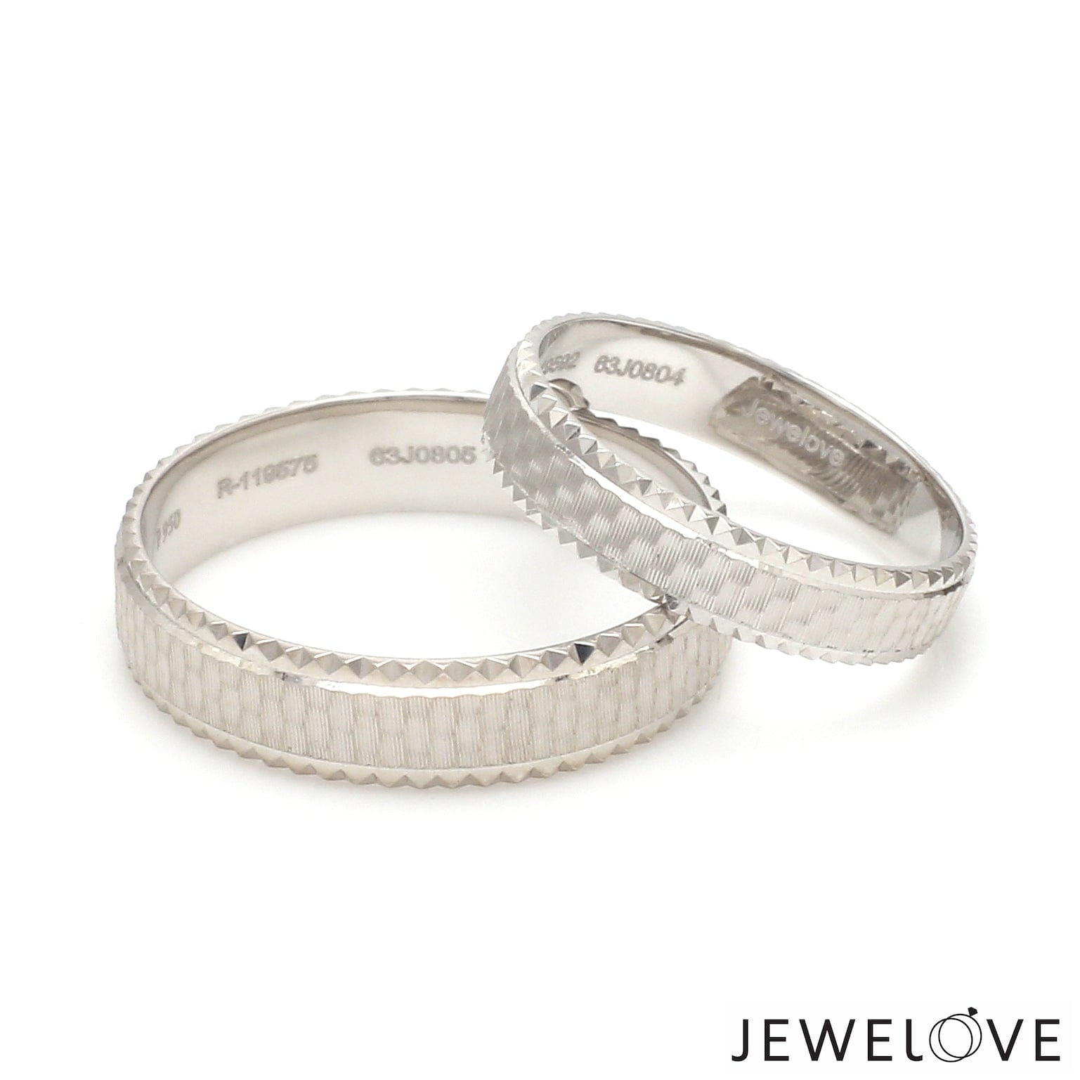 Jewelove™ Rings Platinum Love Bands for Couple JL PT 1306