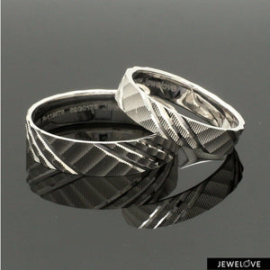 Jewelove™ Rings Both Platinum Love Bands for Couple JL PT 1307