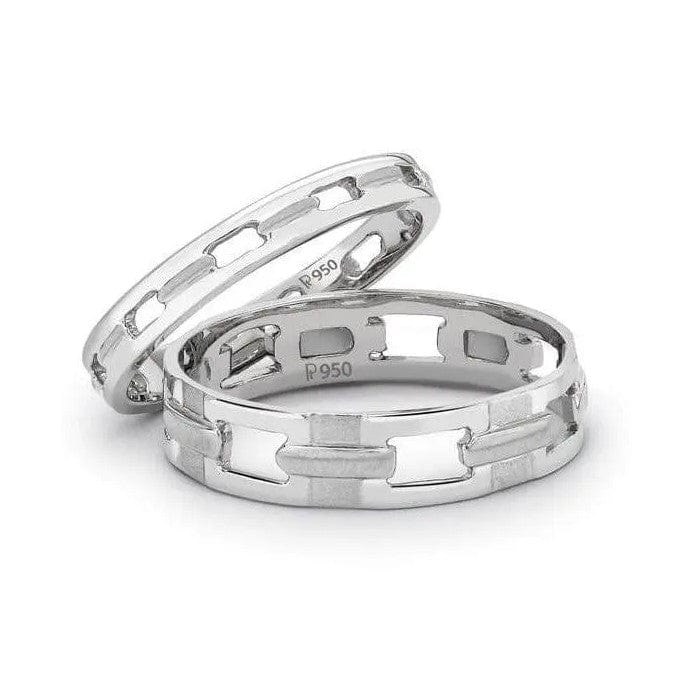 Jewelove™ Rings Platinum Love Bands - Love Links SJ PTO 118