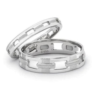 Jewelove™ Rings Platinum Love Bands - Love Links SJ PTO 118