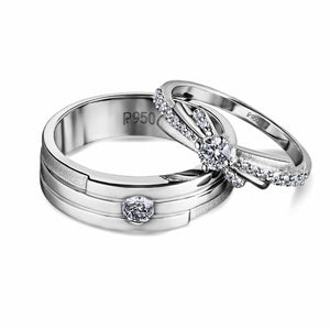 Jewelove™ Rings Both / SI IJ Platinum Love Bands - Symbolic Union JL PT 587