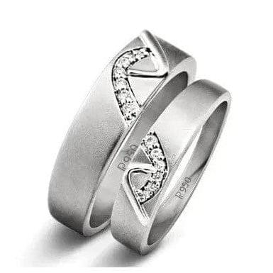 Jewelove™ Rings Platinum Love Bands with a Lovely Secret SJ PTO 220