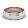 Jewelove™ Rings Platinum Love Bands with a Single Groove & Rose Gold Base JL PT 643