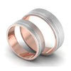 Jewelove™ Rings Platinum Love Bands with a Single Groove & Rose Gold Base JL PT 643