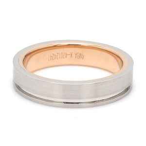 Jewelove™ Rings Platinum Love Bands with a Single Groove & Rose Gold Base JL PT 643